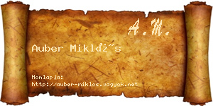 Auber Miklós névjegykártya
